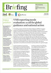 Cover of VNR reporting needs evaluation: a call for global guidance and national action