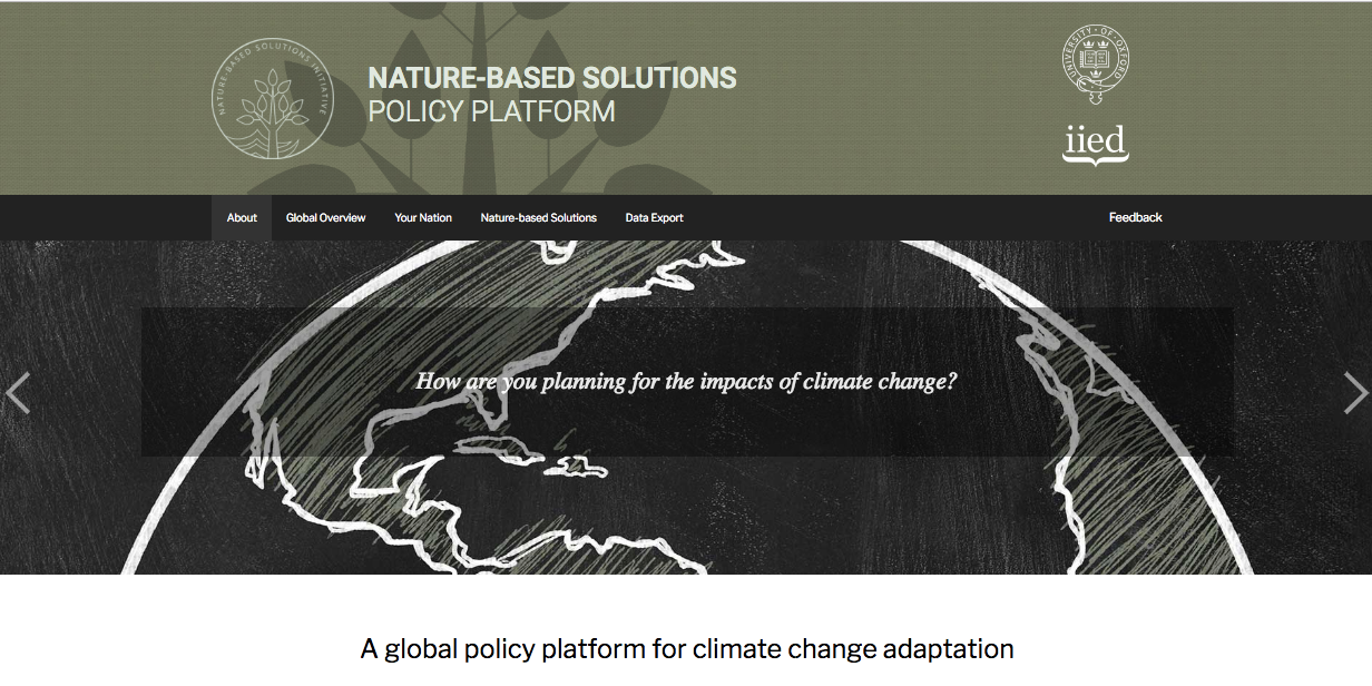 Nature-based Solutions policy platform screenshot