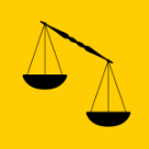 Inequality, legal scales icon