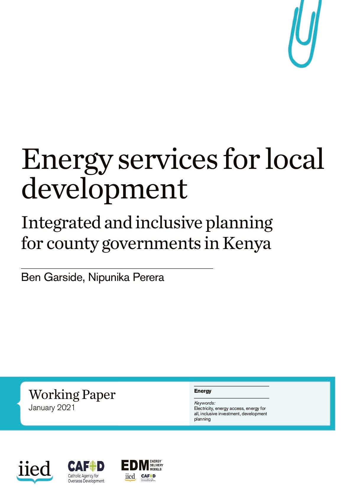 Energy services for local development: integrated and inclusive planning for county governments in Kenya