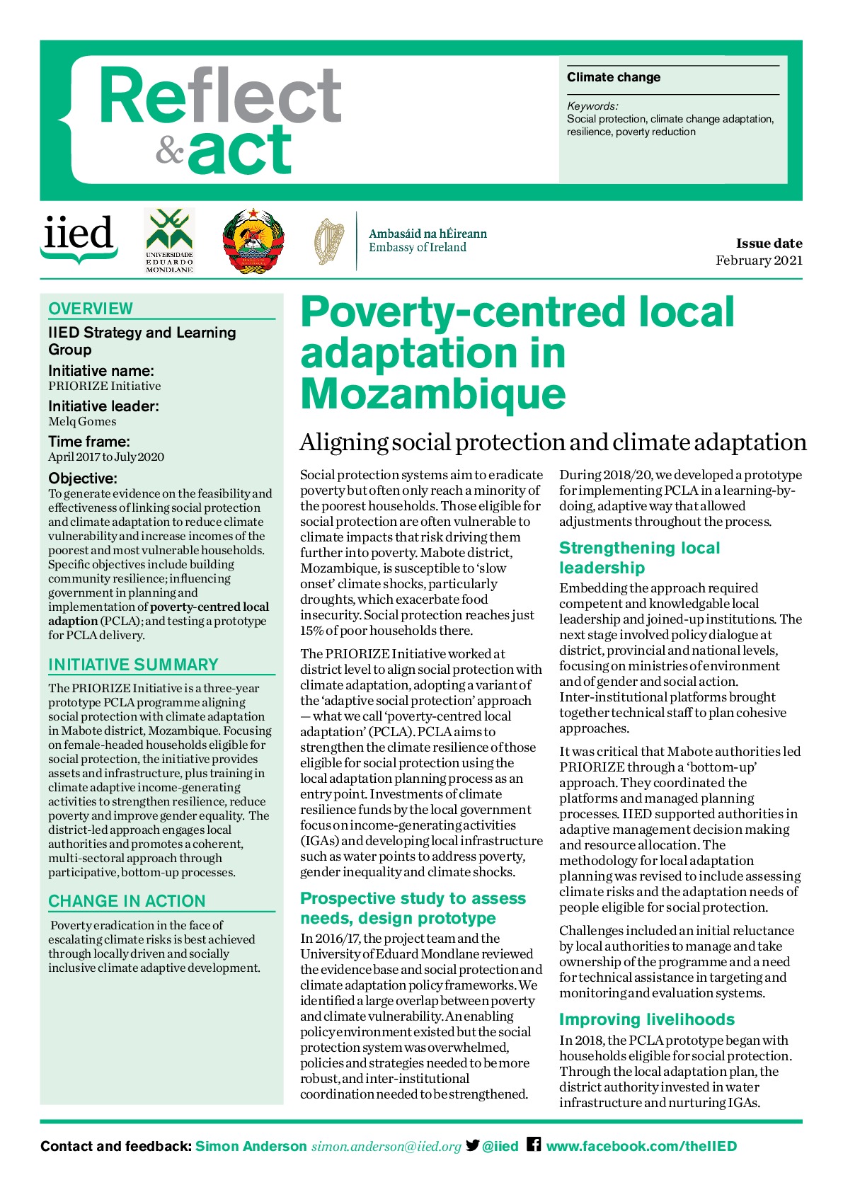 Poverty-centred local adaptation in Mozambique