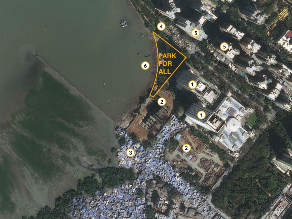 Map of Mumbai's new park area on previously disused land