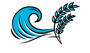 Flood icon, sheaf of what or rice and wave