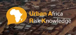 Urban Africa Risk Knowledge (Urban ARK) logo on top of arial photo of Niamey, Niger