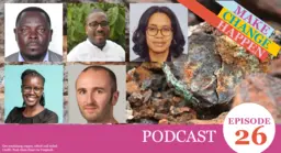 A lot of head and shoulders photos of people along with the words "Podcast episode 26'  