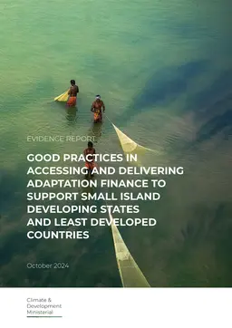 Cover for 'Good practices in accessing and delivering adaptation finance to support Small Island Developing States and Least Developed Countries' publication