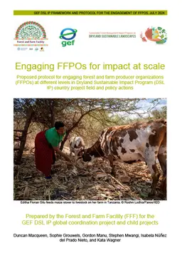 Cover of the framework and protocol, Engaging FFPOs for impact at scale