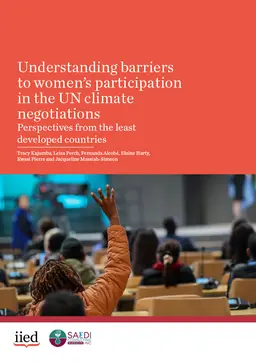 Cover of the report, Understanding barriers to women's participation in the UN climate negotiations