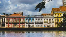 View of colorful houses in Recife, Brazil.