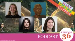Head and shoulders photo of four people alongside the words 'podcast episode 36'.