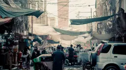 People walking on the streets on Karachi.