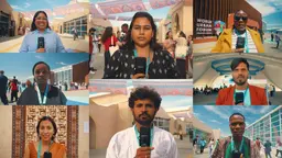 Various people being interviewed at the World Urban Forum.