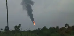 An oil flare in Port Harcourt Nigeria. 