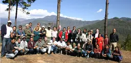 Group of participants stand for a picture during the International Forest Connect workshop in Nepal in February 2013. 