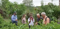 Seu Amilton showing his practices at the forest dialogue in Brazil