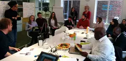 IIED staff and partners gather to give feedback to planned presentations (Photo: Matt Wright/IIED)