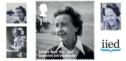 IIED founder Barbara Ward has been honoured with a stamp in the Royal Mail's Remarkable Lives series