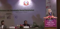 IIED director Camilla Toulmin makes a key speech during the closing ceremony of CBA8