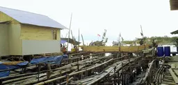 A fishing settlement in Bandar Lampung city, Indonesia