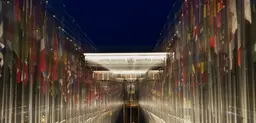A night view of the 193 flags of the UN Member States outside the UN Office in Geneva (Photo: United Nations Photo, Creative Commons via Flickr)