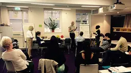 Participants in IIED's 2015 Communications Learning Week join in a session on audience mapping (Photo: Kate Wilson/IIED)