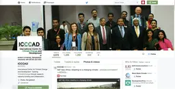 A snapshot of ICCCAD's Twitter page. Research organisations increasingly use social media platforms to communicate with their stakeholders (Image: ICCCAD)