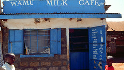 A typical Kenya milk bar. Packaged milk in supermarkets has been found to be no better at meeting food safety standards than raw milk sold from kiosks (Photo: International Livestock Research Institute, Creative Commons, via Flickr)