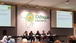 The event was held in the Africa pavilion at the Paris climate summit (Photo: IIED)