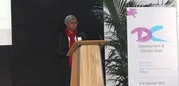 Fatima Denton, a member of IIED’s Independent Expert Group, speaking at the Development and Climate Days conference (Photo: Matt Wright)