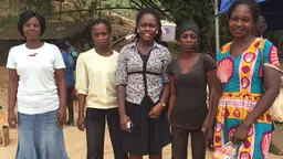 Women including mining engineer Judith Akorfa Buaba (centre) employed at the Dakete mine, in Ghana (Photo: Gabriela Flores Zavala)