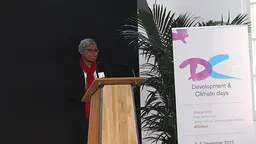 African Climate Policy Centre director Fatima Denton speaks at the 2015 Development & Climate Days event at COP21 (Photo: Matt Wright/IIED)