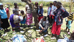 A women's group in Kenya scores social impacts of protected areas using a participatory rural appraisal method (Photo: Phil Franks/IIED)