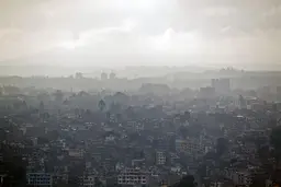 Smog over Kathamandu. Air pollution in Nepal's capital regularly breaches the World Health Organisation's safety guidelines (Kashish Das Shrestha)