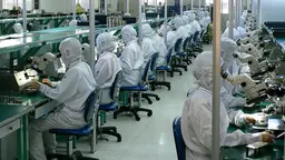 Thousands of workers assemble and test fiber optic systems in a Chinese factory (Photo: Steve Jurvetson, Creative Commons, via Flickr)