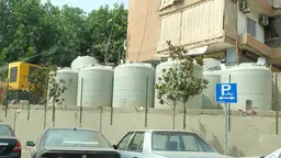 With water shortages in Lebanon, many households have water storage facilities