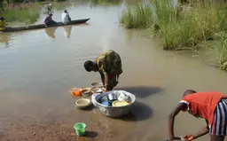 Example of multiple use of a water source in the Black Volta basin at Bagri Zongo - Ghana