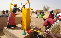 Example of Volanta pump in use - note pump parts external to mounting - Niger