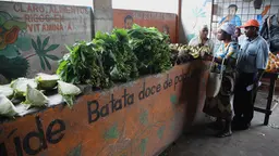 People in a food market