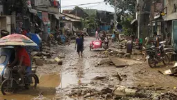 A flooded street
