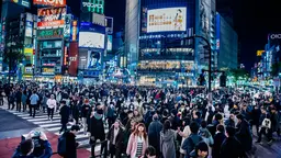Crowds of pedestrians in Tokyo