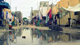 A flooded street