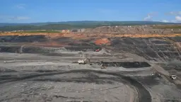 An open pit mine
