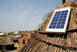 Solar energy panel on a hut.