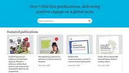 Screengrab of the Publications Library homepage, showing publication covers listed in a grid format