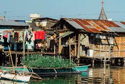 Woman hanging laundry