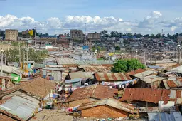 Aerial view of informal settlement