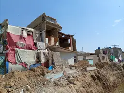 Building split in half