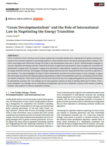 Cover of journal article.