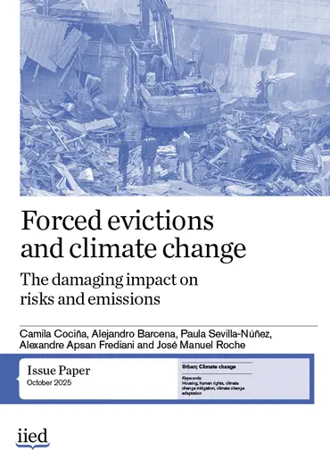Cover of the paper, Forced evictions and climate change