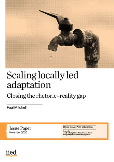Cover of the paper, Scaling locally led adaptation: closing the rhetoric-reality gap